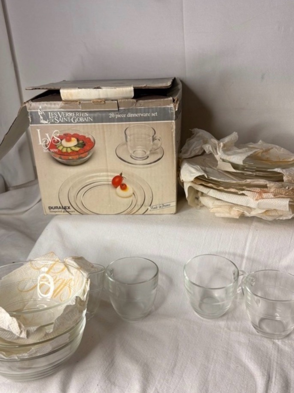Clear Glass Dinnerware Set - 2 set